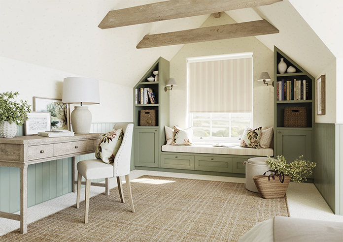 Trellis Prints, Noble Stripe Rosies Pink - Twist&Fit Roller Blind - Image 7